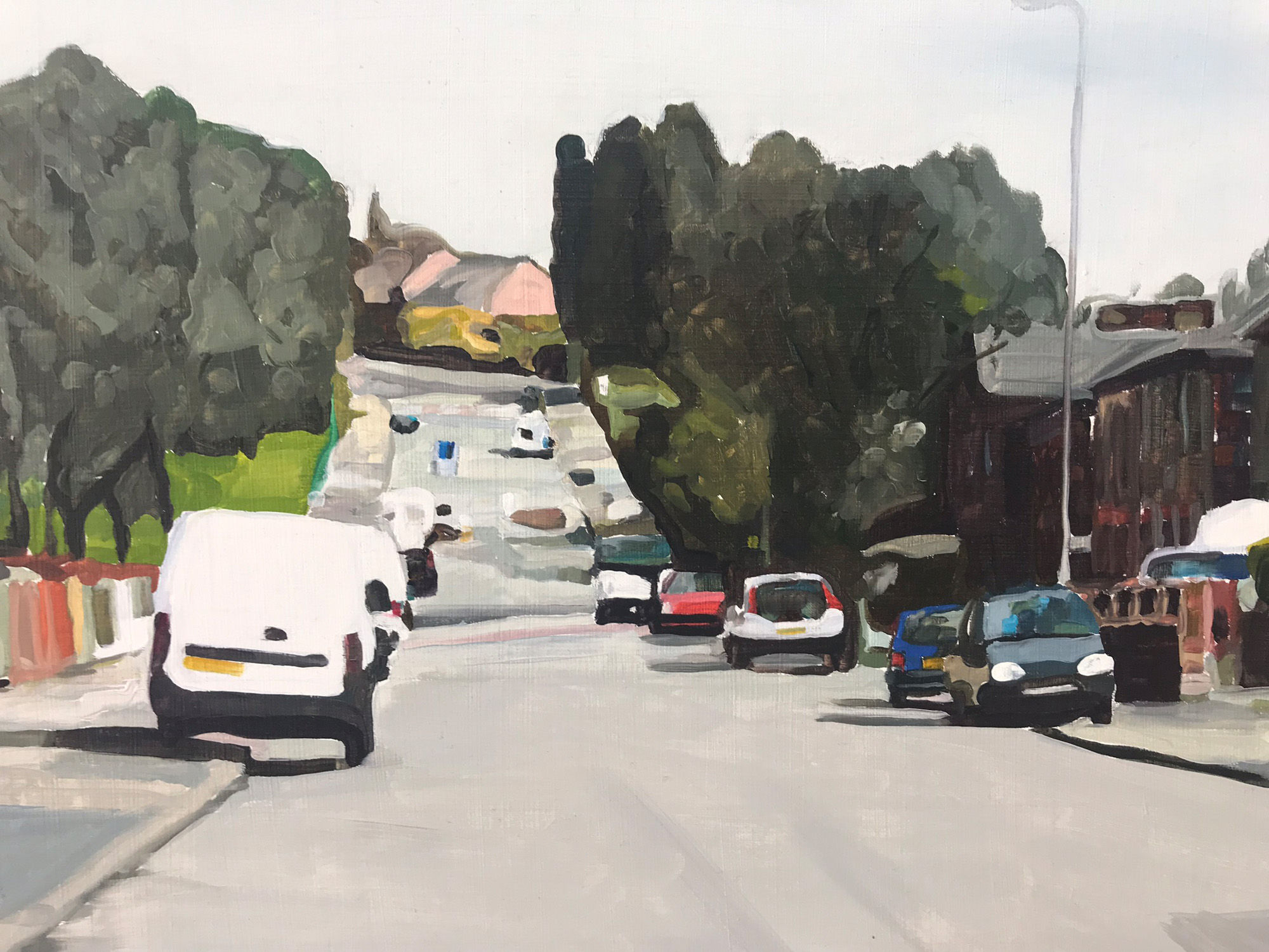 Oaklands Road- Salford - oil on board