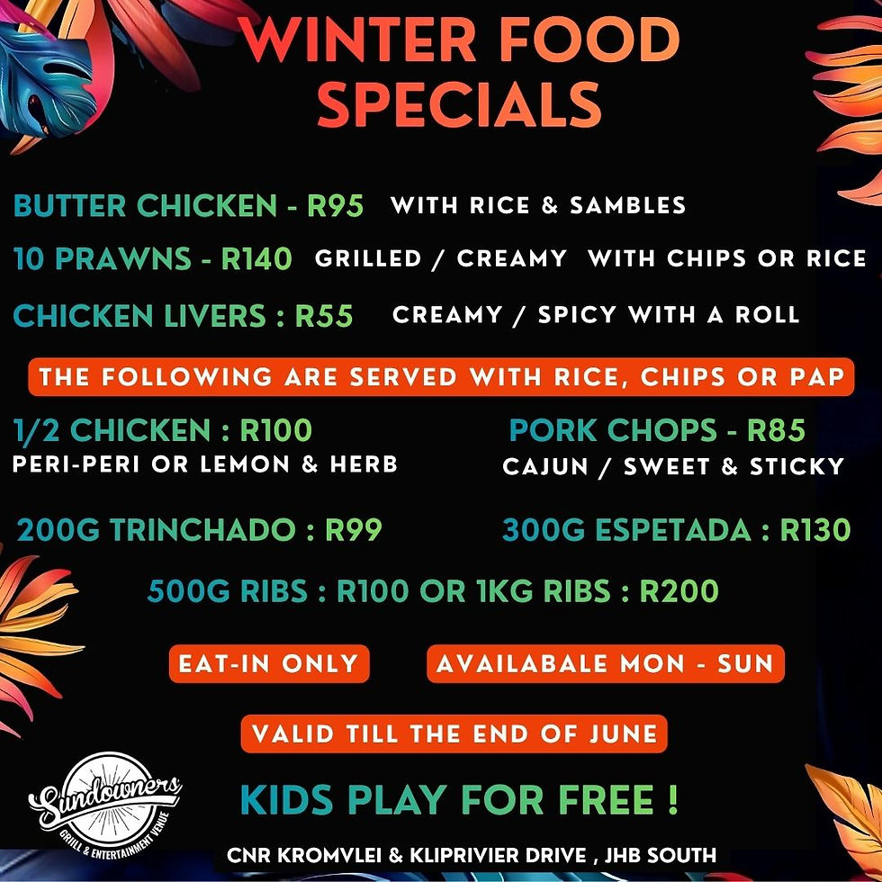 WINTER FOOD SPECIALS