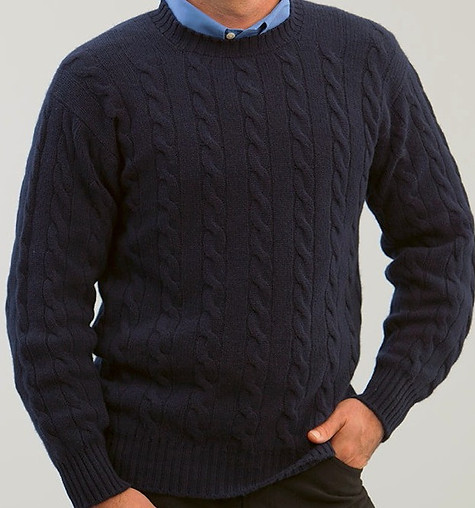 Men's Thick Cashmere Cable Pullover