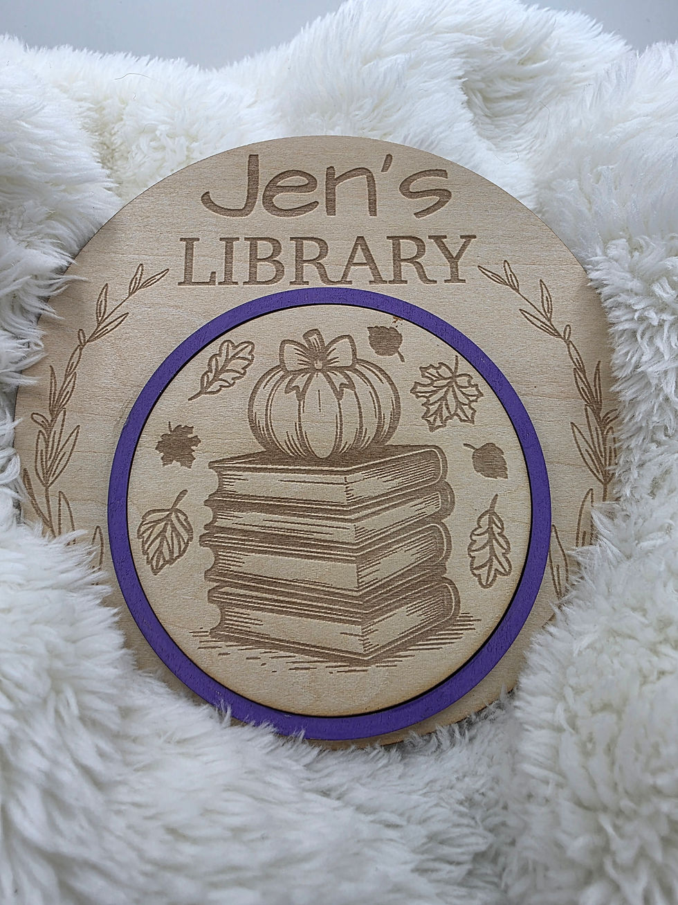 Thumbnail: Custom Interchangeable Seasonal Library Wood Sign