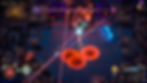 Video game scene in Seabreeze Village; intense battle with lasers and red zones. Giant creature head visible. Dark, mystical atmosphere.