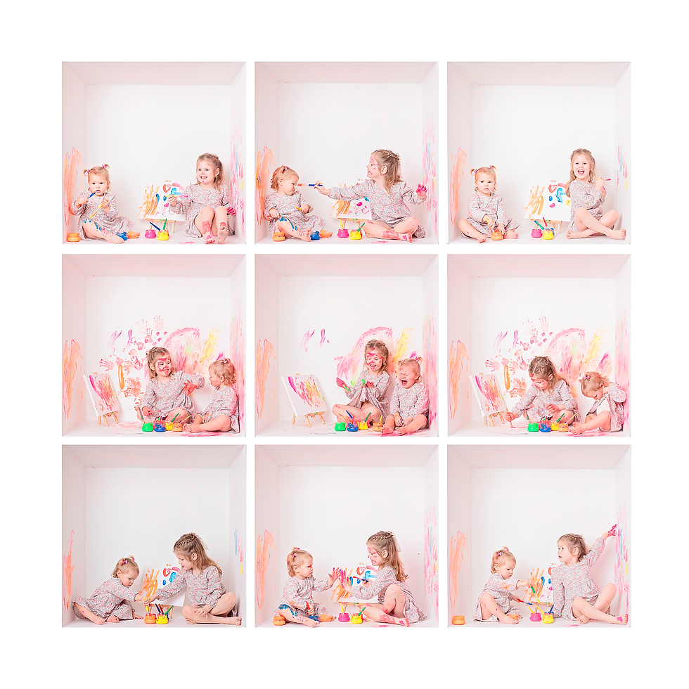 Little Artist In The Box children’s photoshoot collage in Lowestoft studio
