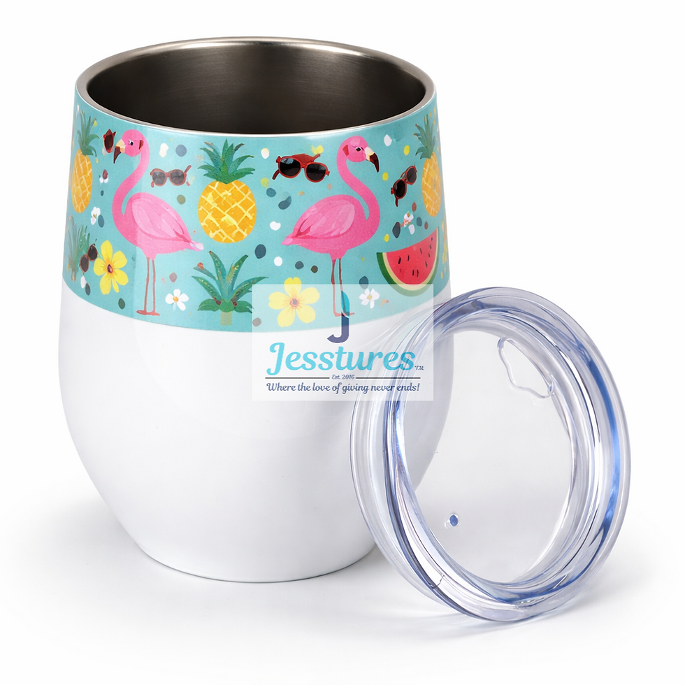 Thumbnail: Custom Stemless Wine Glasse With Lid