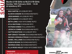 U18 Girls squad to face NLD