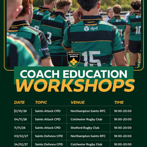 Northampton Saints 2026/2027 Coach Education Workshops