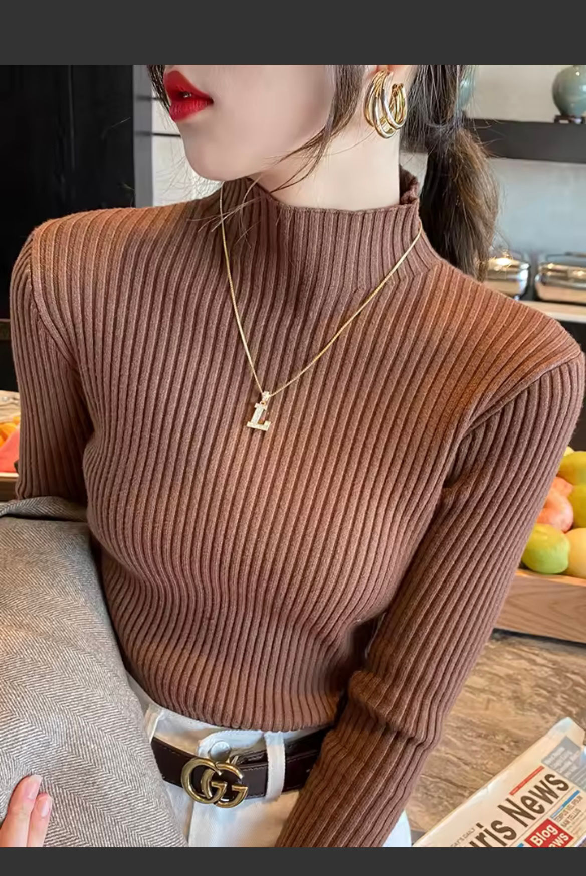 Blusa de lã feminina 