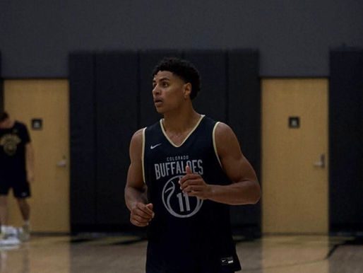 colorado buffaloes guard jalin holland cu buffs men's basketball practice
