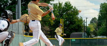 A second baseman on the Colorado club baseball team