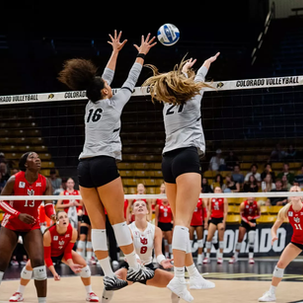 Colorado buffaloes volleyball block vs. utah utes