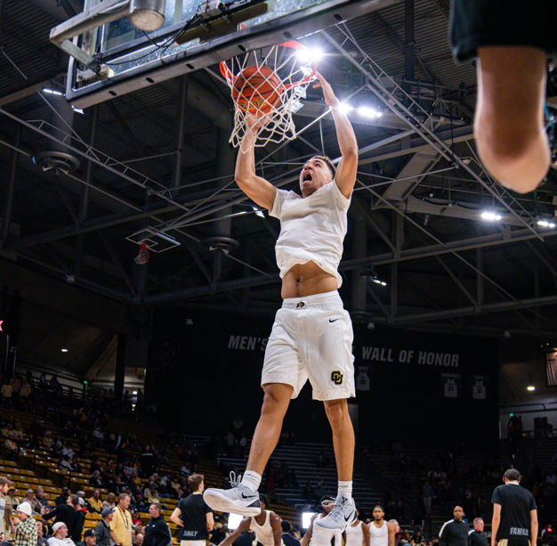 colorado buffaloes guard ian inman sko buffs sports cu buffs men's basketball big 12 dunk returning player pregame warmups