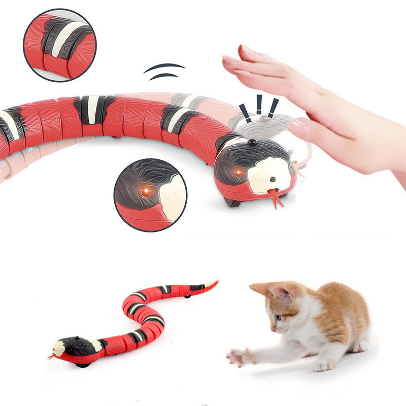 Pet Cat Toys Interactive Smart Sensing Snake TeaseToys Automatic Sensing Intelli