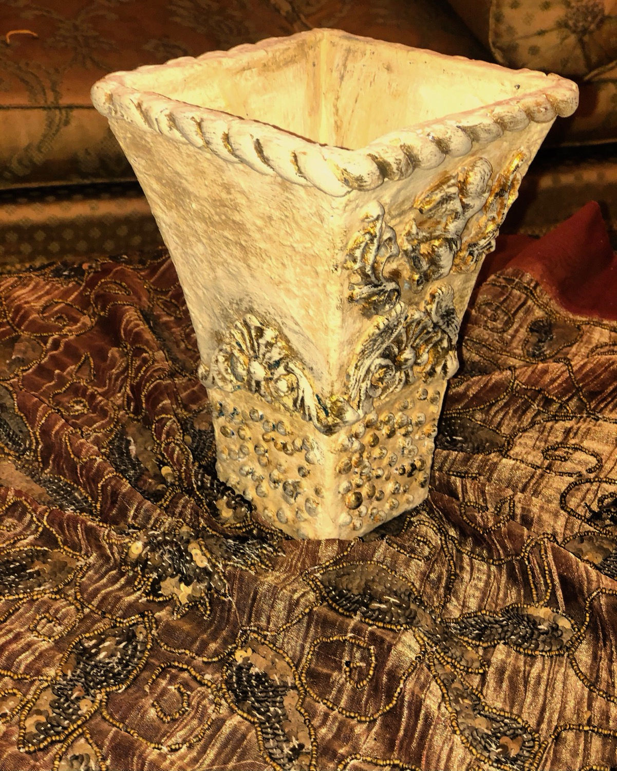 Altered glass vase