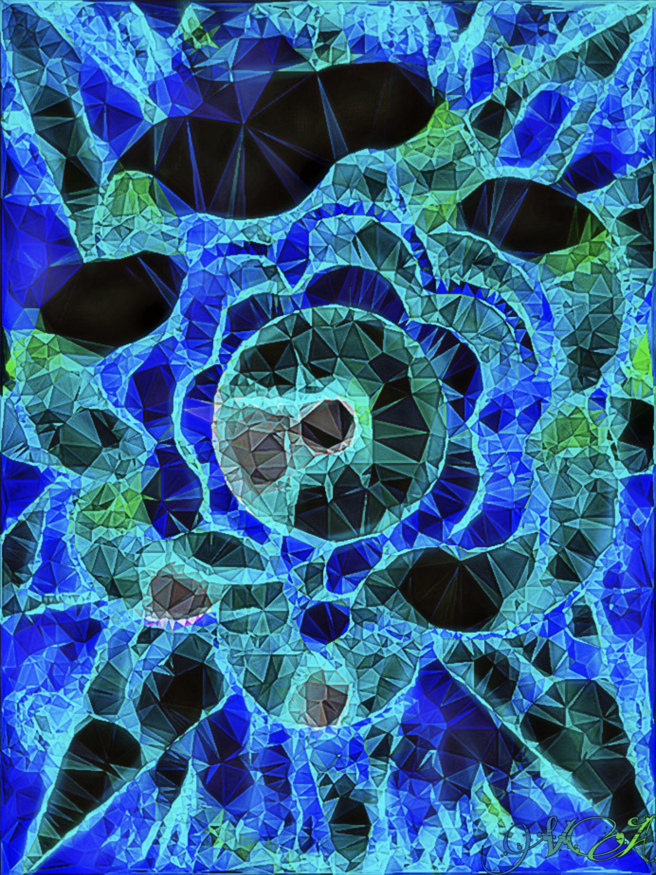 Cyan Petals (Glass reimagined)