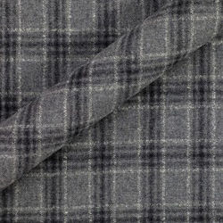 Tissu à carreaux en pure laine vierge et cachemire