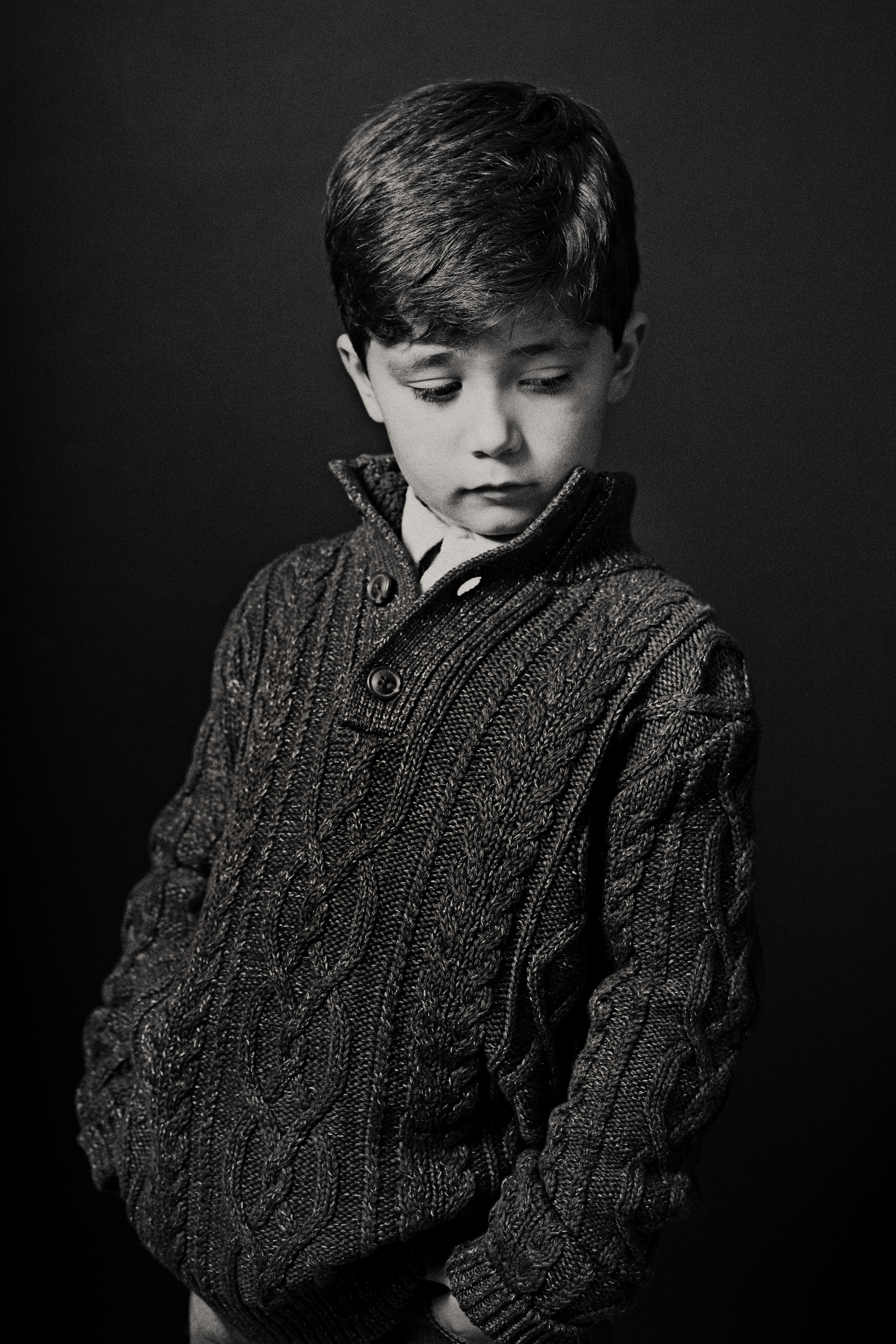 boy looking down