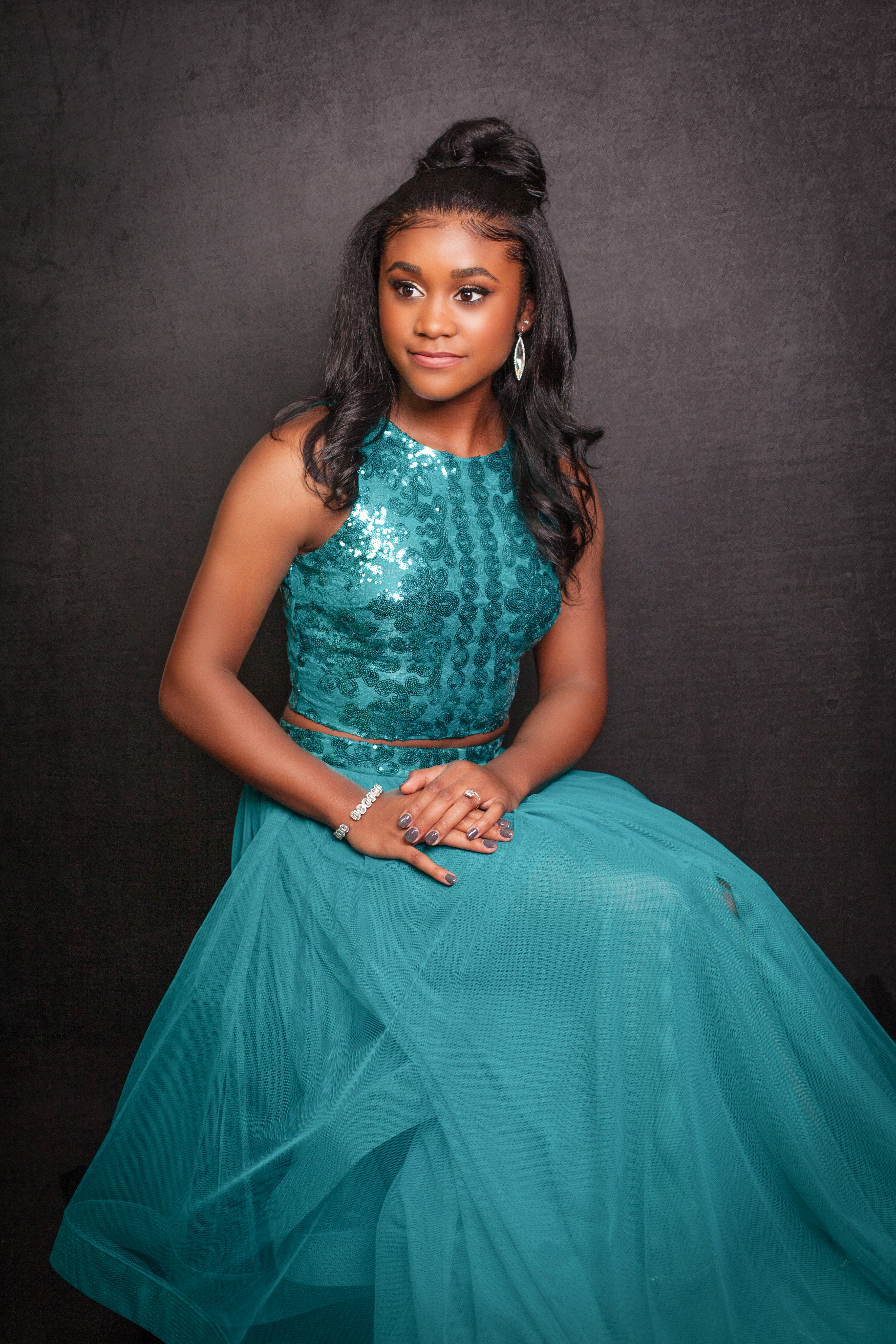 girl in blue dress