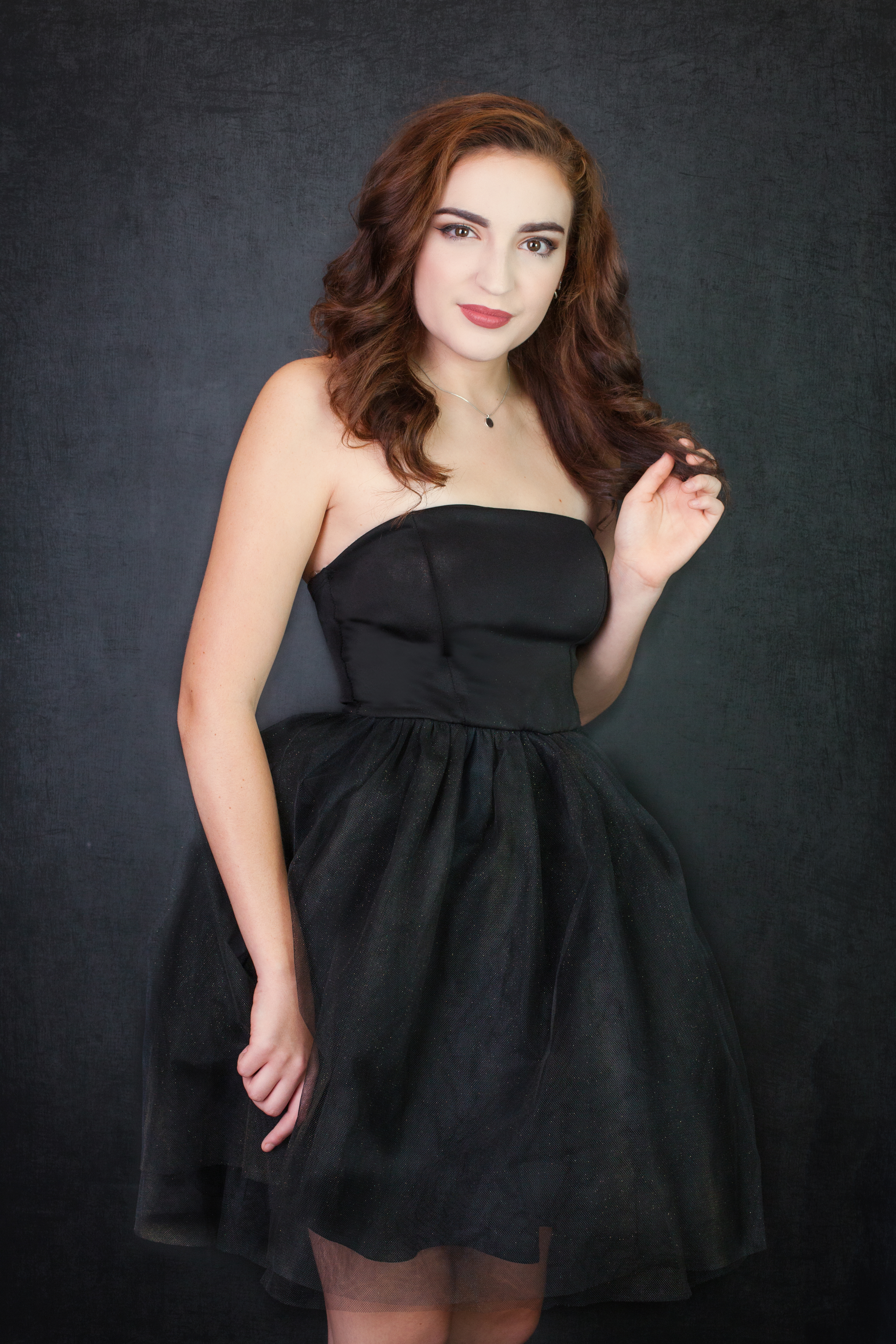 girl in black dress