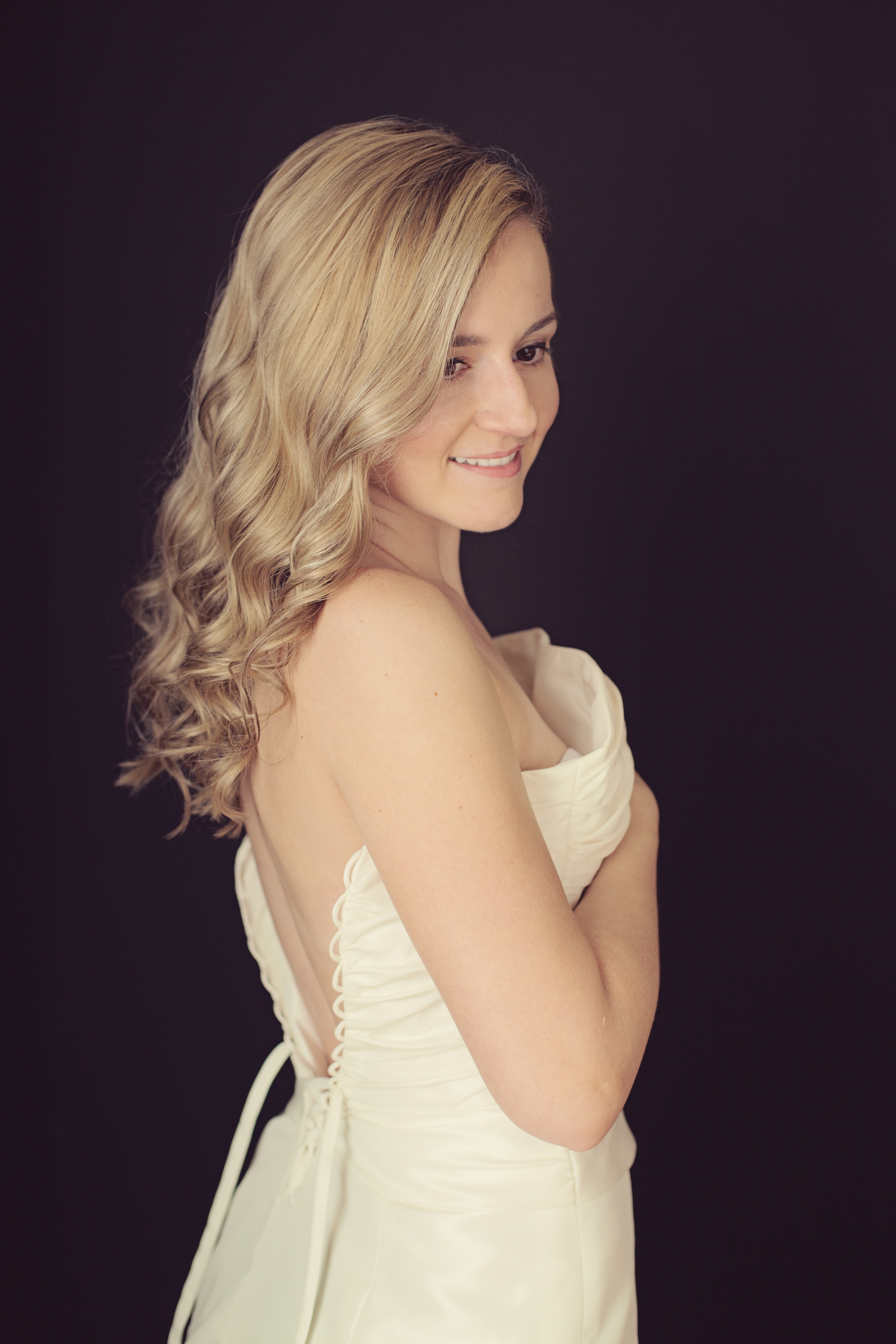 Nicole in wedding dress