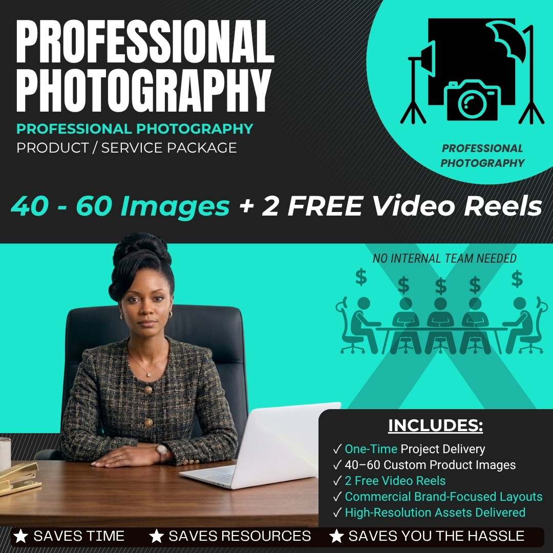 18 - Product / Service Package 3 (One Time, 40 - 60 Images + 2 FREE Video Reels)