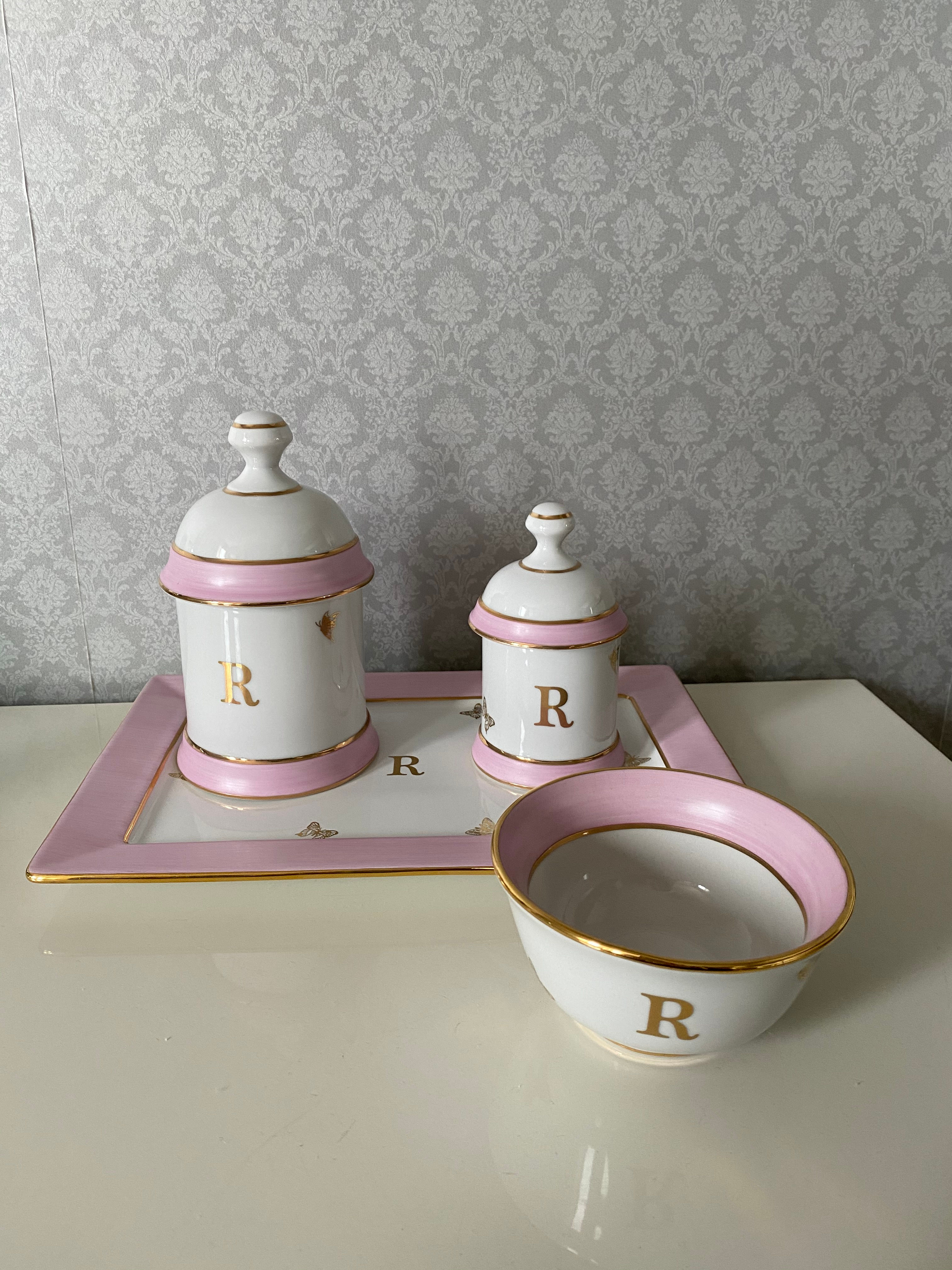 Conjunto Rosa com Inicial
