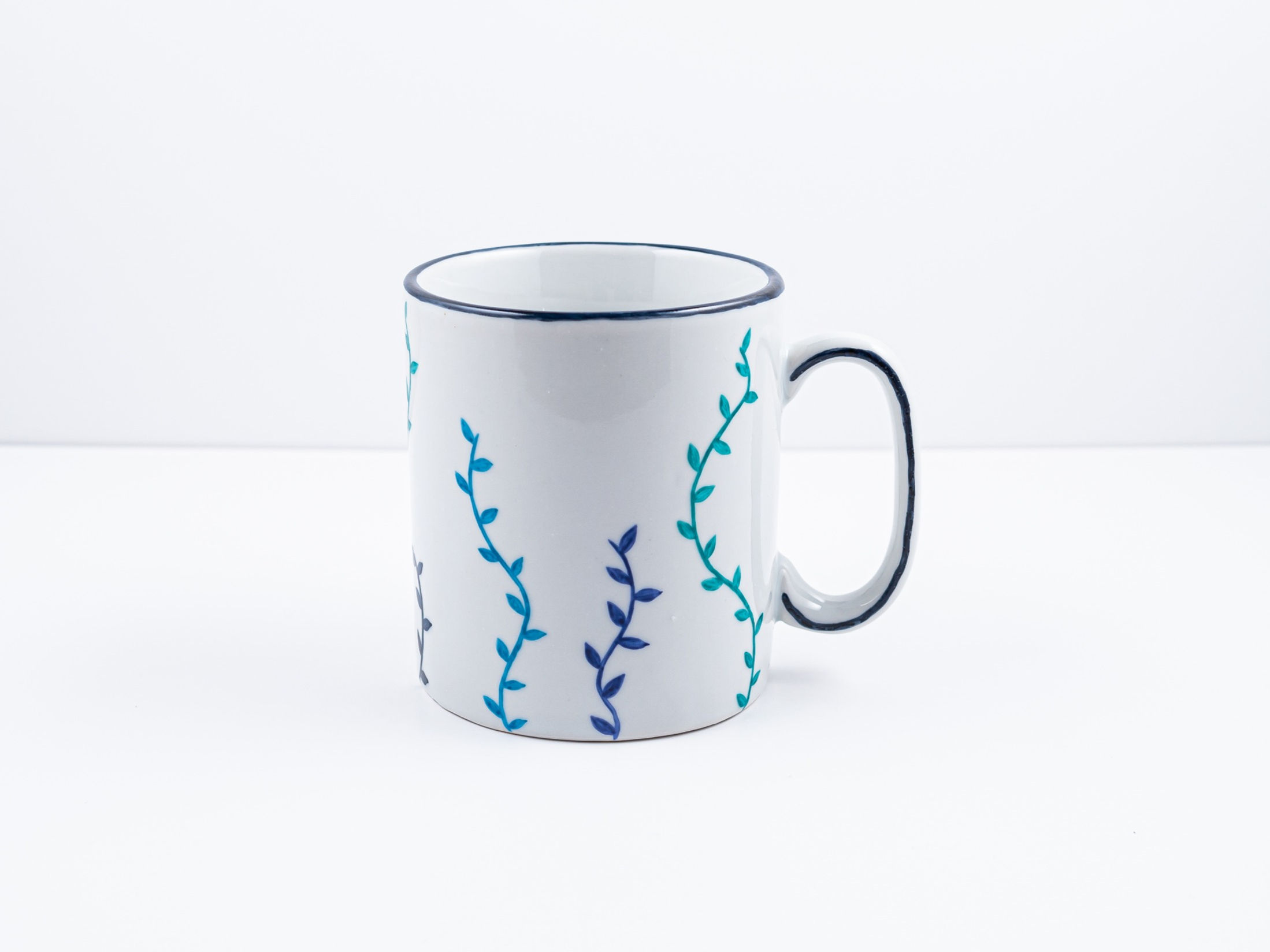 Caneca Folhas Azuis