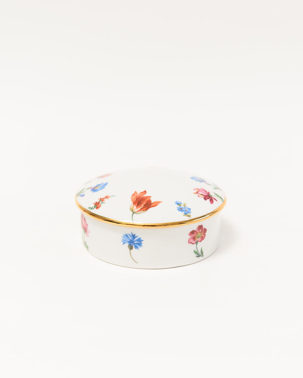 Miniatura: Conjunto de pratinho e Porta Joia Flores Tropicais