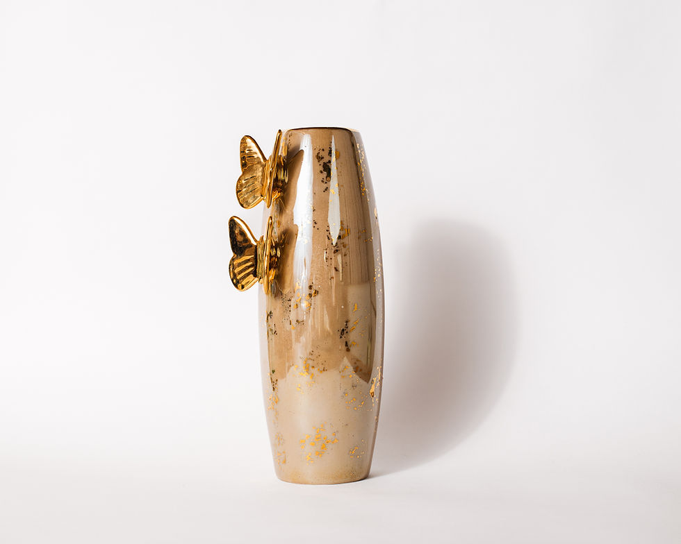 Miniatura: Vaso de Flor Borboletas Ouro
