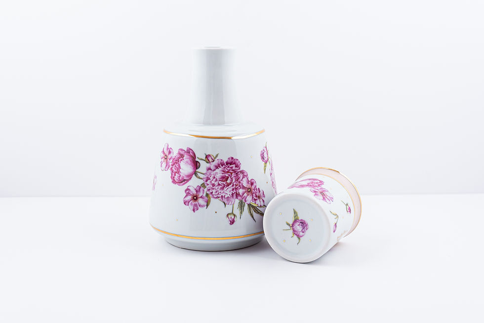 Miniatura: Moringa Peônia Rosa com Inicial