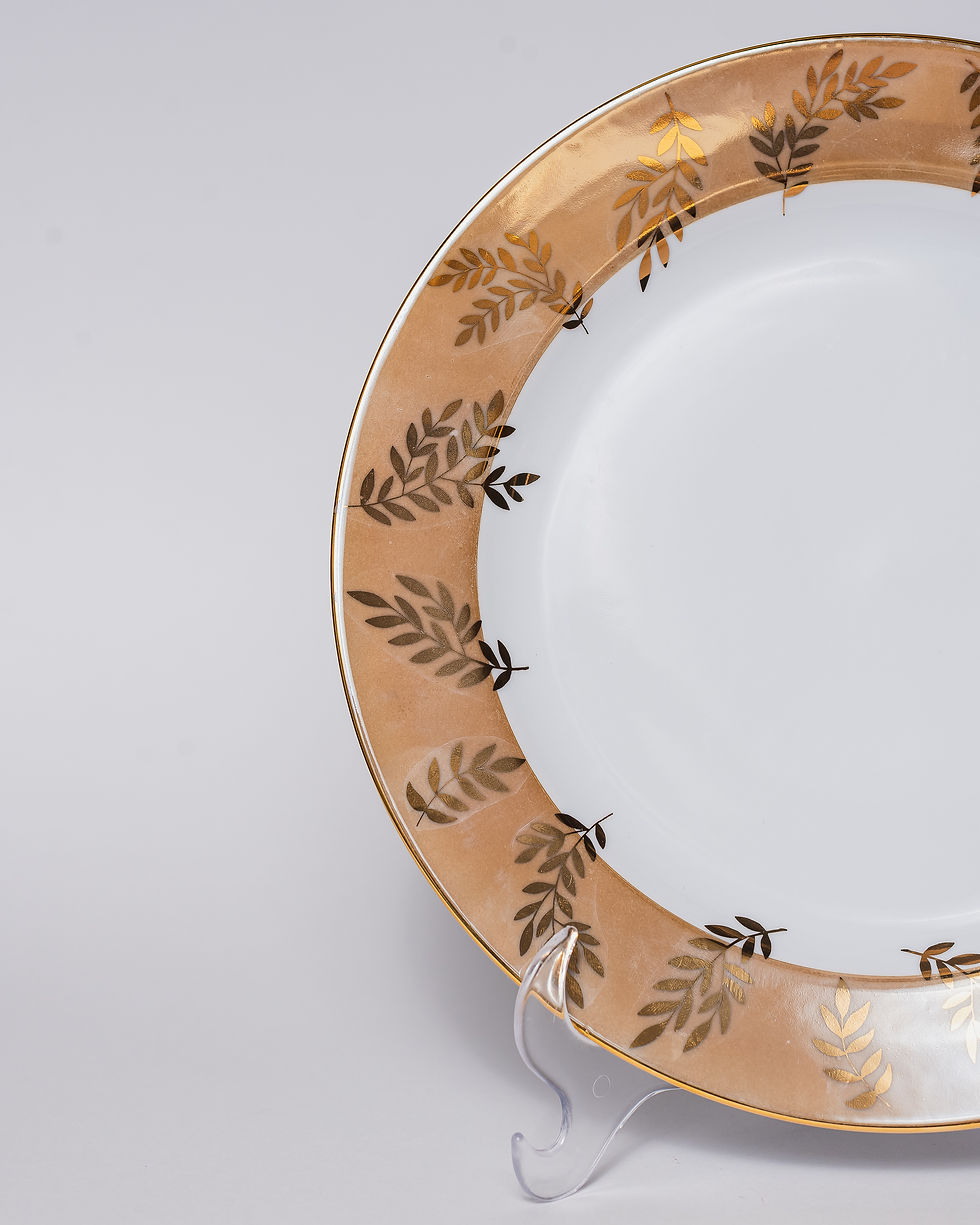 Miniatura: Prato Raso Folhagem Ouro