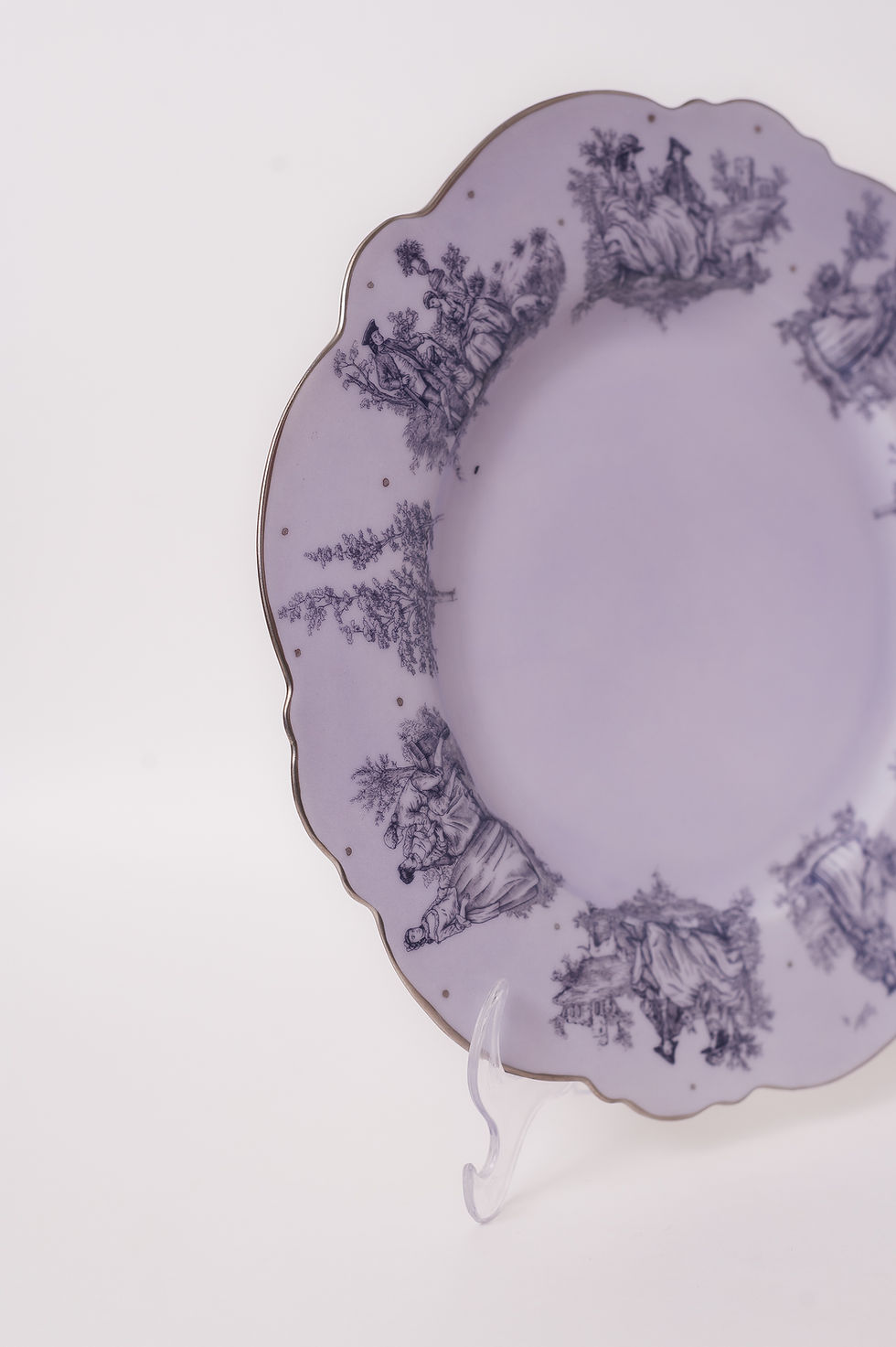 Miniatura: Conjunto de Prato Raso e Prato de Sobremesa  Toile de Jouly Azul