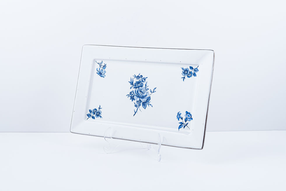 Miniatura: Conjunto Rosas Azuis e Prata