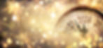 2024 New Year - Clock And Golden Fireworks - Countdown To Midnight - Abstract Defocused B