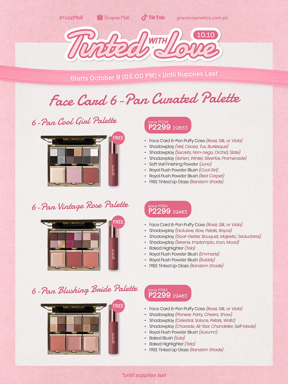 GRWM 6 Pan Curated Palette