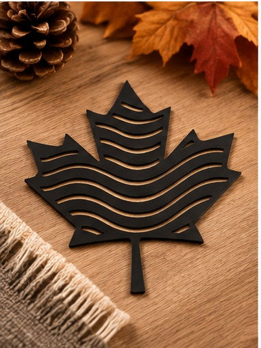 Miniature : Dessous de verre feuille d’érable en bois x4 – Sous-verres originaux