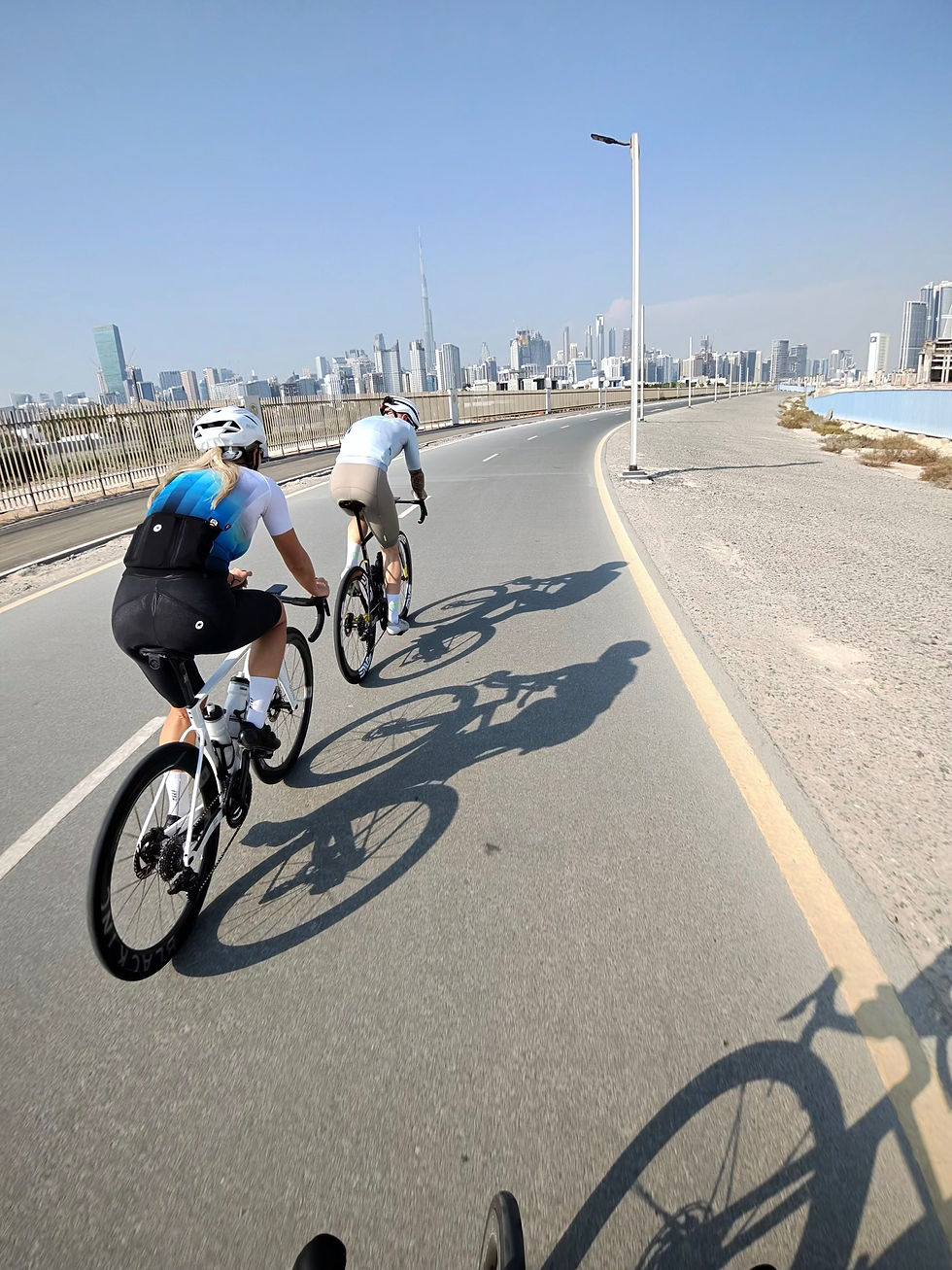 Nathan and Carolina at the early stages of the ride, before other riders joined