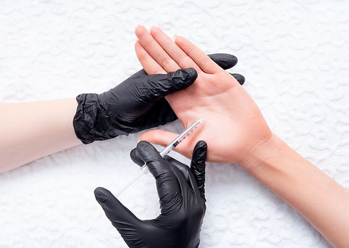 Palm hyperhidrosis treatment. Injection of a preparation containing botulinum toxin in pal
