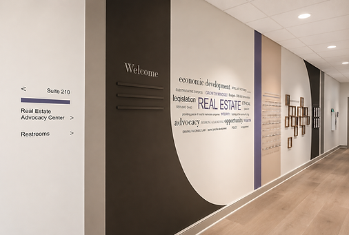 Real Estate Advocacy Center | Environmental Graphic Design, Wayfinding, Interpretive Graphics & Custom Oil Painting | Sikora Law | Columbus, Ohio