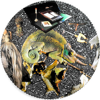 by Jessica Woody
12" x 12"
Acrylic and Mixed Media on Vinyl Records