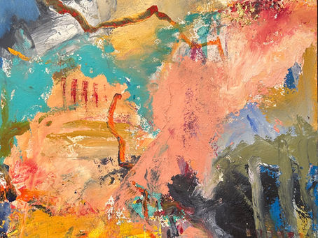 colorful abstract painting by artist Lori Roll
