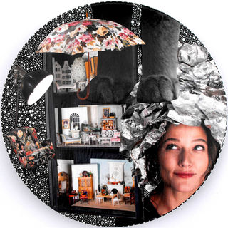 Tin Foil Hat Peace of Mind
by Jessica Woody
12" x 12"
Acrylic and Mixed Media on Vinyl Records