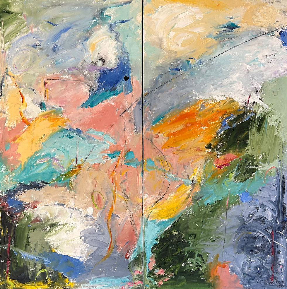 colorful abstract painting by artist Lori Roll