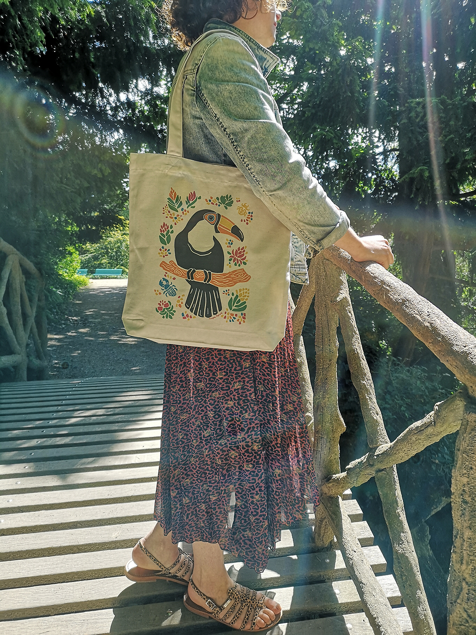 Thumbnail: Tote Bag TOUCAN coton BIO