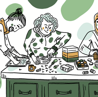 Illustration pour expliquer le fonctionnement de l'atelier de réinsertion de l'association Fougères Solidarité