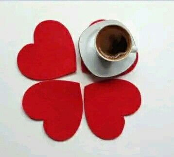 Sous-Tasse coeur Saint Valentin/Printemps en cuir récup