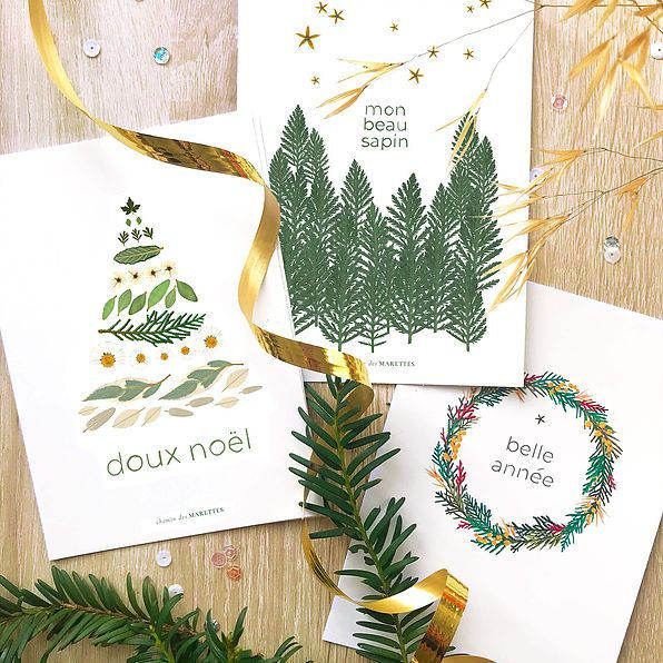 Cartes de Noel décorées coloriées avec tutos et plusieurs prototypes