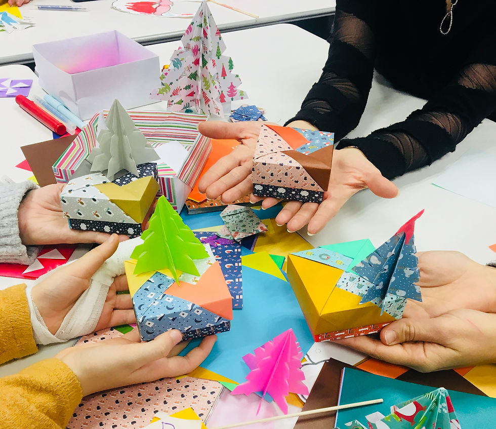 origami noel - sapins-boites