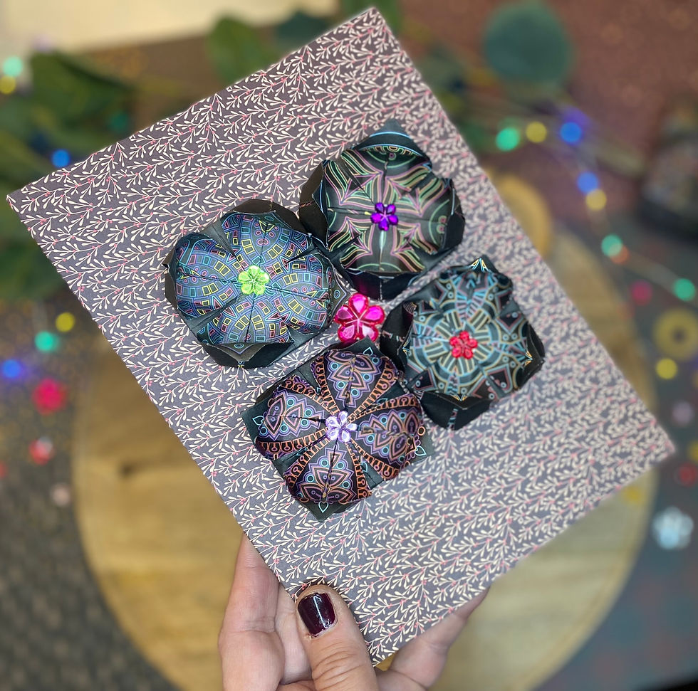 Spéciale Noël - Cartes de Voeux Origami et déco Strass etc