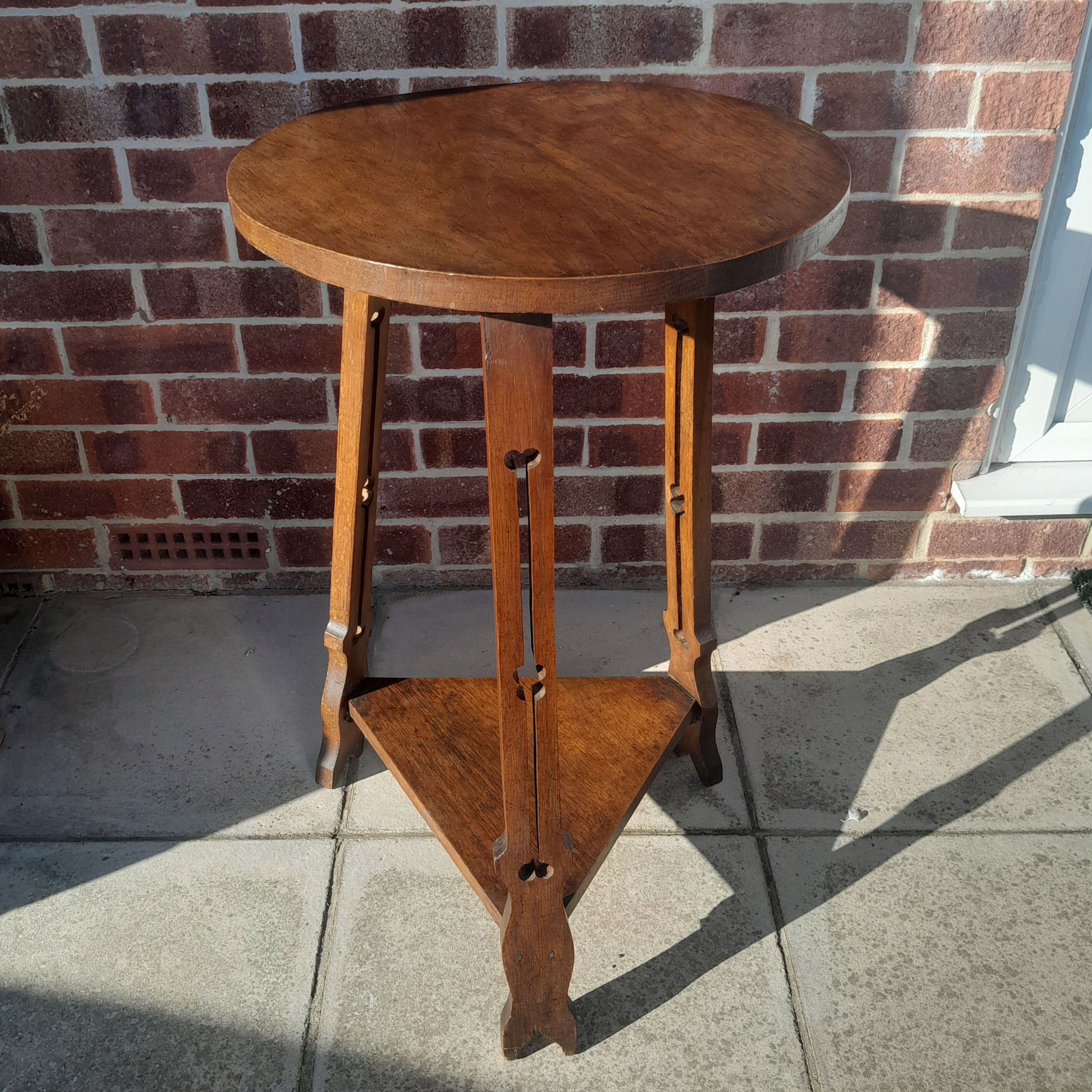 Edwardian Arts & Crafts Solid Oak Occasional Table