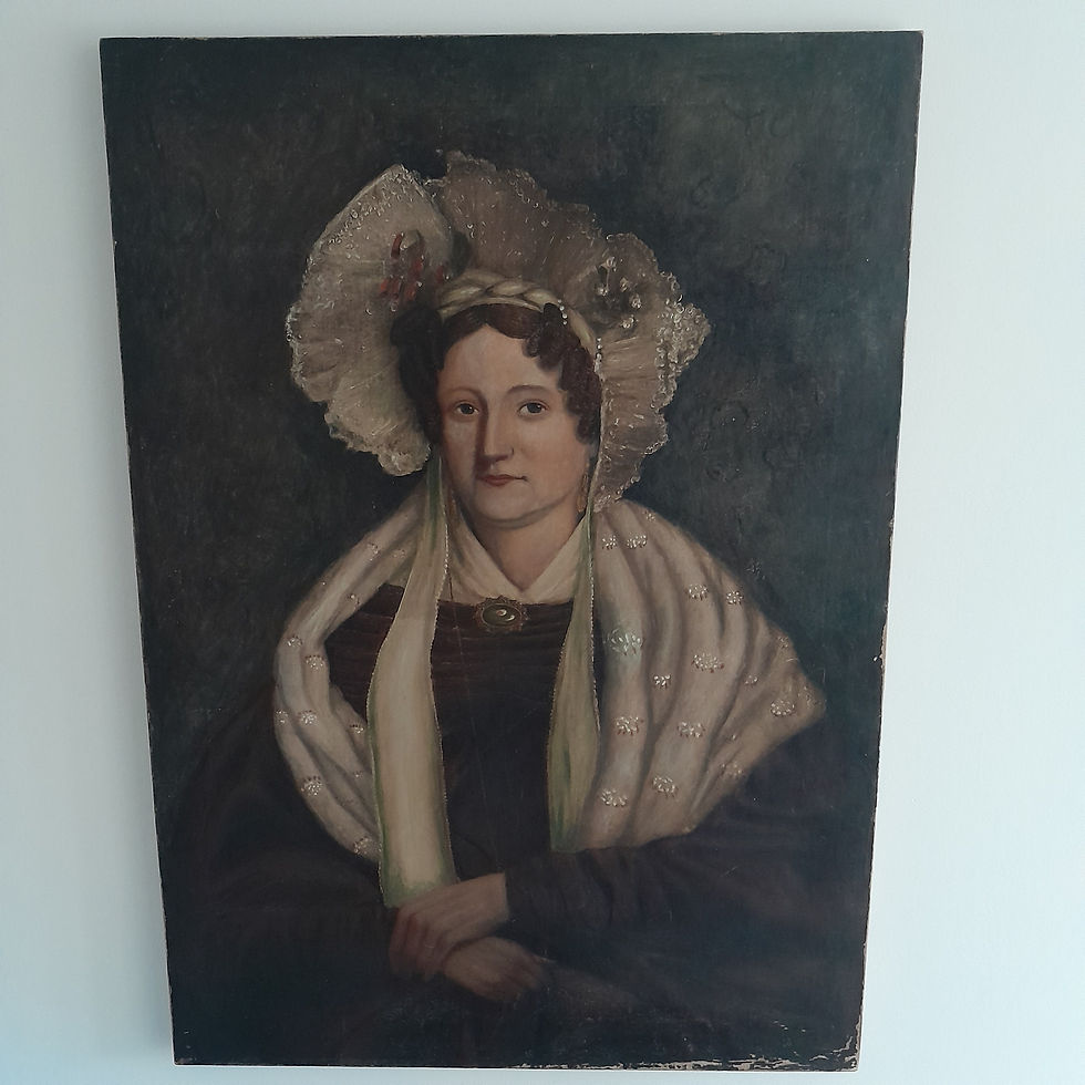 Thumbnail: Antique Early Victorian Portrait Oil On Canvas
