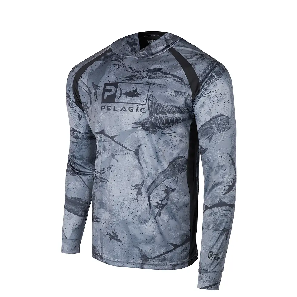 Pelagic Vaportek Hooded Fishing Shirt Black